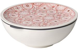 Červeno-bílá porcelánová dóza na potraviny Villeroy & Boch Like To Go, ø 16,3 cm