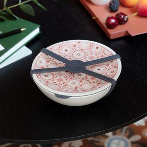 Červeno-bílá porcelánová dóza na potraviny Villeroy & Boch Like To Go, ø 16,3 cm