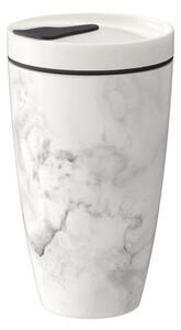 Šedo-bílý porcelánový termohrnek Villeroy & Boch Like To Go, 350 ml