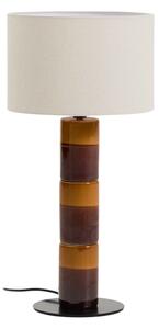 Kave Home Žluto-hnědá keramická stolní lampa Mavran