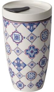 Modro-bílý porcelánový termohrnek Villeroy & Boch Like To Go, 350 ml