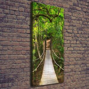 Vertikální Foto obraz canvas Visací most v lese ocv-40487494