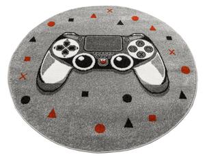 Koberec Lima G928A Gamepad světle šedý / tmavě šedý kruh