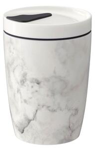 Šedo-bílý porcelánový termohrnek Villeroy & Boch Like To Go, 290 ml
