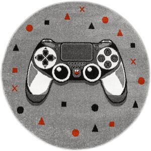 Koberec Lima G928A Gamepad světle šedý / tmavě šedý kruh