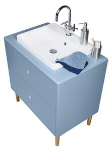 Světle modrá závěsná skříňka s umyvadlem bez baterie 80x62 cm Color Bath – Tom Tailor