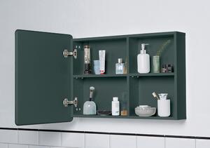 Tmavě zelená závěsná koupelnová skříňka se zrcadlem 80x58 cm Color Bath – Tom Tailor