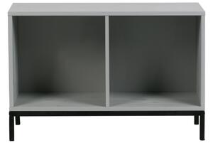 Hoorns Cementově šedý dřevěný regál Inara M 53 x 81 cm s kovovou podnoží