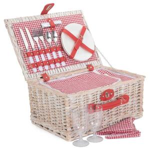 Willow Direct Piknikový koš RED GINGHAM proutěný pro 2 osoby