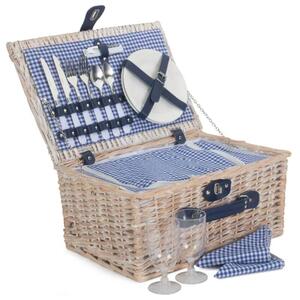 Willow Direct Piknikový koš Blue Gingham proutěný pro 2 osoby