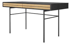 Černý psací stůl Woodman Stripe, 130 x 60 cm