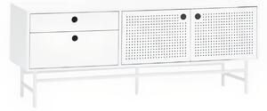 Bílý lakovaný TV stolek Teulat Punto 140 x 40 cm