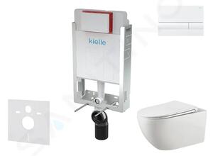 Kielle Set předstěnové instalace, klozetu Gaia, sedátka softclose a tlačítka Gemini I, lesklá bílá 30505SZ52