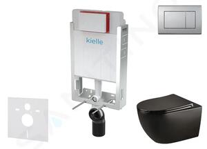 Kielle Set předstěnové instalace, klozetu Gaia, sedátka softclose a tlačítka Gemini III, matný chrom 30505SZ45