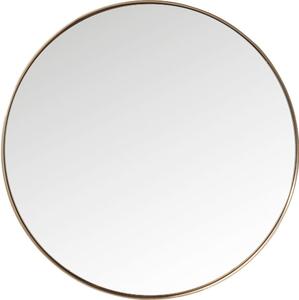 Kulaté zrcadlo s rámem v měděné barvě Kare Design Round Curve, ⌀ 100 cm