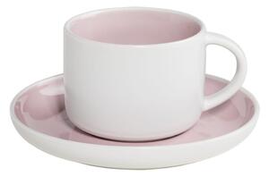 Bílo-růžový porcelánový hrnek s podšálkem Maxwell & Williams Tint, 240 ml