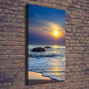 Vertikální Foto obraz na plátně Západ slunce pláž ocv-47734929