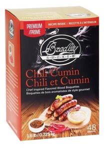 Udící brikety Bradley Smoker Premium Chili Cumin 48ks