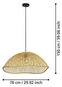 Eglo 390236 - Lustr na lanku SAMBUCONA 1xE27/40W/230V pr. 72 cm bambus