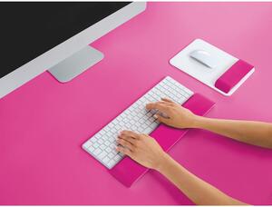 Bílo-růžová opěrka zápěstí pro klávesnici Leitz WOW