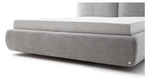 Šedá čalouněná dvoulůžková postel s úložným prostorem s roštem 180x200 cm Atesio – Meise Möbel