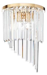 Ideal Lux - Křišťálové nástěnné svítidlo CARLTON 3xE14/40W/230V zlatá