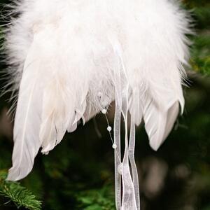 Andělská křídla z peří, barva bílá, baleno 12 ks v polybag. Cena za 1 ks