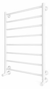 Koupelnový žebříkový radiátor INOX FLAT 163W/230V 77x53 cm nerez/bílá