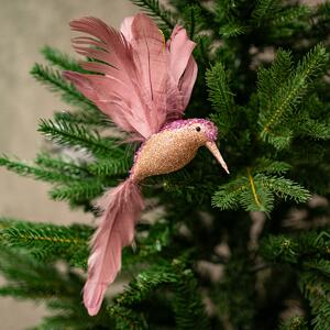 Závěsná vánoční ozdoba Kolibřík, vínová, 20 x 20 x 7 cm