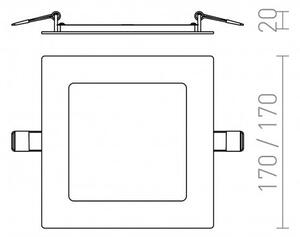 RED R12968 SOCORRO SQ 170 zápustná bílá 230V LED 12W 3000K - RED - DESIGN RENDL