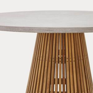 Zahradní jídelní stůl faluca Ø 120 cm šedý/přírodní