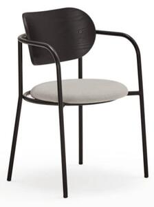Černo-šedá jídelní židle v dekoru jasanu Eclipse - Teulat