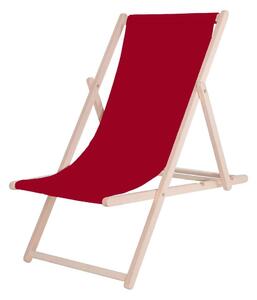 Zahradní lehátko burgundy/buk
