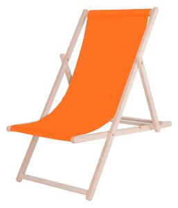 Zahradní lehátko oranžová/buk