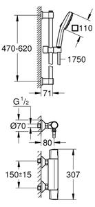 GROHE 34237003 - Termostatická sprchová baterie PRECISION TREND 150 mm chrom