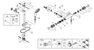 GROHE 34791001 - Termostatická sprchová souprava PRECISION FEEL 600 mm chrom
