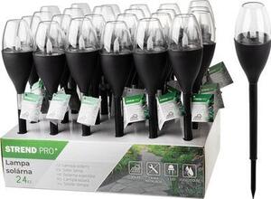24 ks Lampa Strend Pro Garden, plast, efekt plameňa, solárna, 6,5x40 cm, 1x LED, Sellbox 24 ks