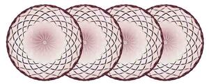 Lyngby Glas Sada skleněných talířů Sorrento 16 cm (4 ks) Pink