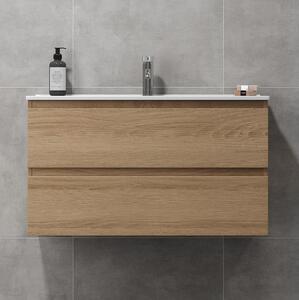 Koupelnová skříňka s umyvadlem KENWOOD 91 cm dub
