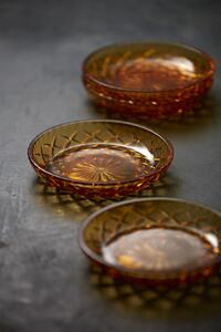 Lyngby Glas Sada skleněných talířů 16 cm (4 ks) Amber