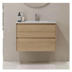Koupelnová skříňka s umyvadlem MOLDE 80 cm dub