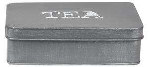Krabička na čaj - šedý kov