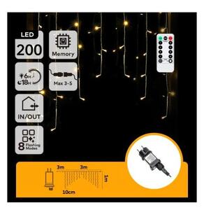 Aigostar - LED Ven. ván. řetěz 200xLED/6W/230V/8 funkcí 3x1m IP44 tep bílá+DO