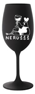 NERUŠŠŠ - černá sklenice na víno 350 ml