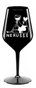 NERUŠŠŠ - černá nerozbitná sklenice na víno 470 ml