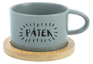 PÁTEK - šedý hrníček makronka 200 ml