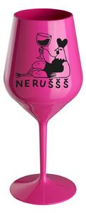 NERUŠŠŠ - růžová nerozbitná sklenice na víno 470 ml