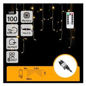 Aigostar - LED Ven. ván. řetěz 100xLED/6W/230V/8funkcí 1,5x1m IP44 tep bílá+DO