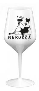 NERUŠŠŠ - bílá nerozbitná sklenice na víno 470 ml