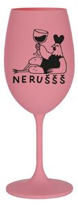 NERUŠŠŠ - růžová sklenice na víno 350 ml